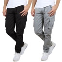 Black & Grey 32 2-Pack Men's Flex-Stretch Cotton Cargo Pants, 31-Inch Inseam - Comfortable and Durable